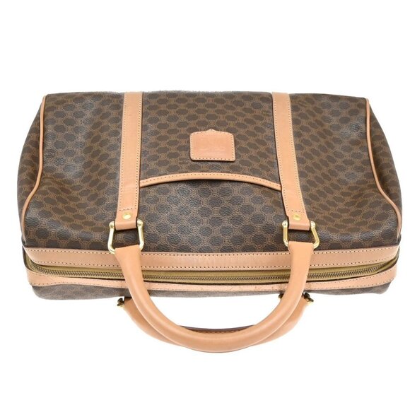 CELINE Logo Macadam Pattern Travel Hand Bag PVC Leather Brown GHW Italy 38EF520 - Picture 5 of 16